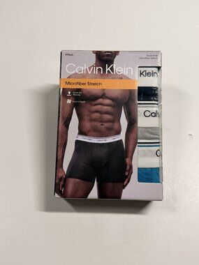 NWT Calvin Klein Stretch Microfiber Boxer Briefs Medium - Black - Gray – Blue